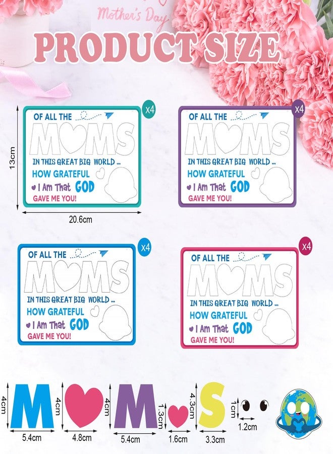 Chivertion 24 Sets Mother's Day Craft Kit for Kids Bulk Religious Mother's Day Sign Craft Kit with Smiling Heart and Feature Test DIY Craft Gifts for Sunday School Classroom Activities Art Projects - Image 2
